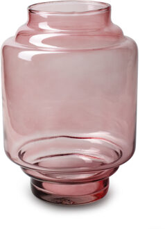 Bloemenvaas Lotus - Transparant Roze - Glas - D17 X H25 Cm