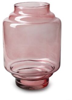 Bloemenvaas Lotus - Transparant Roze - Glas - D17 X H25 Cm