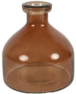 Bloemenvaas Low Bottle - bruin - glas - H20 cm