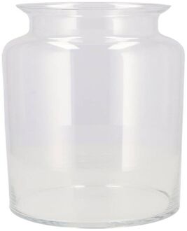 Bloemenvaas melkbus fles model Milky - transparant glas - D19 x H19 cm - Vazen