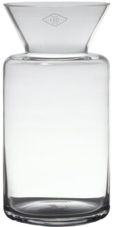 Bloemenvaas - melkbus - transparant - glas - 30 x 15 cm - bloemen/takken - woonaccessoires