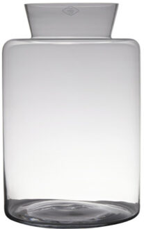 Bloemenvaas - melkbus - transparant - glas - 45 x 29 cm - bloemen/takken - woonaccessoires