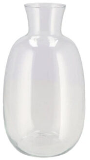 Bloemenvaas Mira - fles vaas - transparant glas - D21 x H37