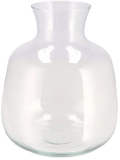 Bloemenvaas Mira - fles vaas - transparant glas - D24 x H28