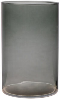 Bloemenvaas Neville - donkergrijs transparant - glas - D14 x H21 cm
