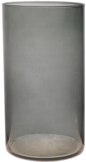 Bloemenvaas Neville - donkergrijs transparant - glas - D16 x H30 cm