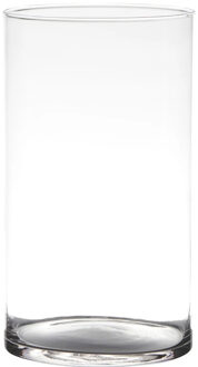 Bloemenvaas Neville - helder transparant - glas - 16 x 30 cm - Cilinder vorm