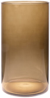 Bloemenvaas Neville - lichtbruin transparant - glas - D16 x H30 cm