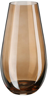 Bloemenvaas New York - transparant bruin - glas - H24 cm