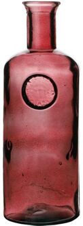Bloemenvaas Olive Bottle - robijn rood transparant - glas - D13 x H35 cm - Fles vazen - Vazen