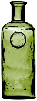 Bloemenvaas Olive Bottle - Smaragd groen transparant - glas - D13 x H27 cm - Fles vazen - Vazen