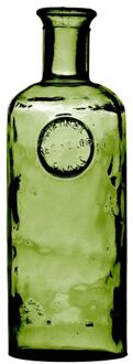 Bloemenvaas Olive Bottle - Smaragd groen transparant - glas - D13 x H35 cm - Fles vazen - Vazen