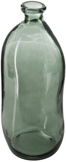 bloemenvaas Organische fles vorm - groen transparant - glas - H36 x D15 cm - Vazen