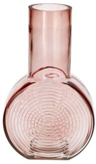 Bloemenvaas - oud roze - transparant glas - D6 x H23 cm - Vazen