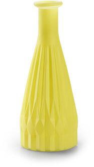 Bloemenvaas Patty - mat geel - glas - D8,5 x H21 cm - fles vaas