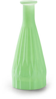Bloemenvaas Patty - mat groen - glas - D8,5 x H21 cm - fles vaas