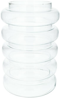 Bloemenvaas Sicily - helder transparant glas - D18 x H28 cm - decoratieve vaas - bloemen/takken