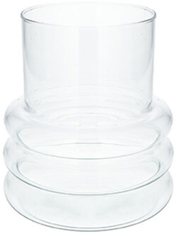 Bloemenvaas Sicily - helder transparant glas - D19 x H21 cm - decoratieve vaas - bloemen/takken