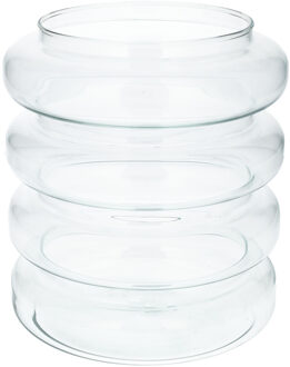 Bloemenvaas Sicily - helder transparant glas - D19 x H21 cm - decoratieve vaas - bloemen/takken