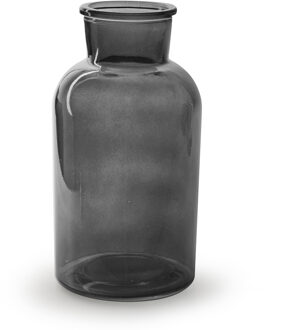 Bloemenvaas - smoke grijs/transparant glas - H20 x D10 cm