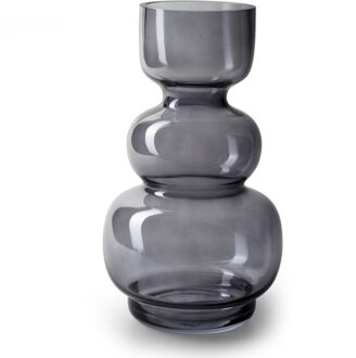 Bloemenvaas - smoke grijs/transparant glas - H25 x D14 cm