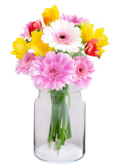 Bloemenvaas - stijlvol - transparant glas - 18x25 cm