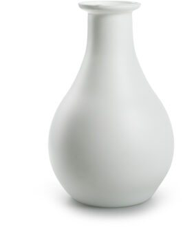 Bloemenvaas Theresa - mat wit - eco duurzaam glas - D15 x H25 cm - Sierlijk