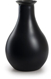Bloemenvaas Theresa - mat zwart - eco duurzaam glas - D15 x H25 cm - Sierlijk