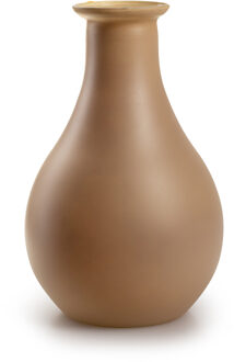 Bloemenvaas Theresa - zand/beige - eco duurzaam glas - D15 x H25 cm - Sierlijk