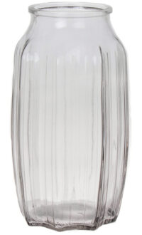 Bloemenvaas - transparant glas - D12 x H22 cm - Vazen