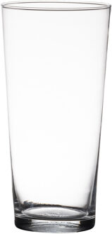 Bloemenvaas - Transparant - home-basics - conische vaas - glas - 29 x 16 cm
