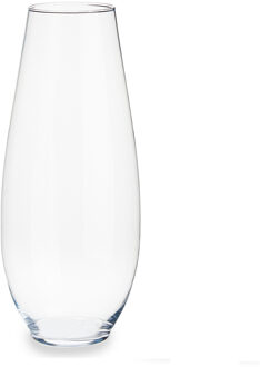 Bloemenvaas van glas 17 x 39 cm - Vazen Transparant