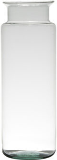 Bloemenvaas van glas 33 x 12 cm - Vazen Transparant