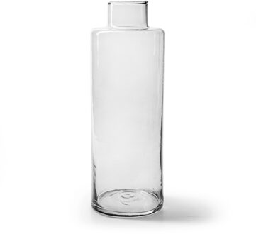 Bloemenvaas Willem - helder transparant - glas - D11,5 x H26 cm - fles vorm vaas
