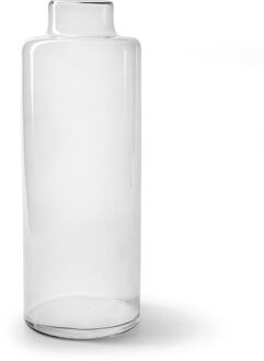 Bloemenvaas Willem - helder transparant - glas - D11,5 x H32 cm - fles vorm vaas