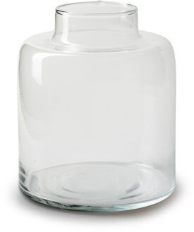 Bloemenvaas Willem - helder transparant - glas - D19 x H17 cm - fles vorm vaas