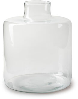 Bloemenvaas Willem - helder transparant - glas - D19 x H23 cm - fles vorm vaas