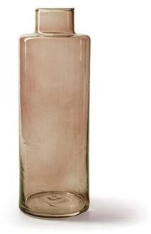 Bloemenvaas Willem - Transparant Beige Glas - D11,5 X H26 Cm