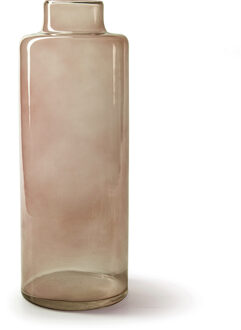 Bloemenvaas Willem - Transparant Beige Glas - D11,5 X H32 Cm