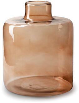 Bloemenvaas Willem - Transparant Beige Glas - D19 X H23 Cm