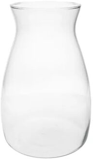 Bloemenvaas Yann - helder transparant glas - D20 x H30 cm - decoratieve vaas - bloemen/takken