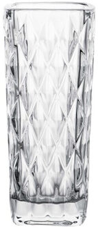 Bloemenvaasje - voor kleine stelen/boeketten - helder glas - D6 x H15 cm - Vazen Transparant