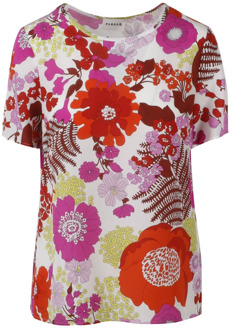 Bloemenzijden blouse P.a.r.o.s.h. , Multicolor , Dames - M,S