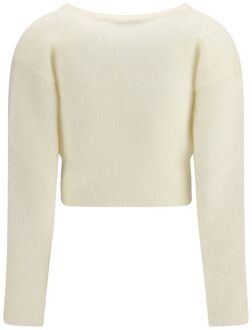 Bloemig Geborduurd Cardigan Crème - EU 36 / UK 8