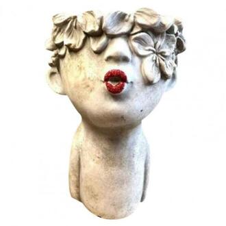 Bloempot Abstract Handgemaakte Hars Duurzaam Slijtvast Roest Menselijk Hoofd Vorm Vaas Voor Vetplant Bloemen Vaas Woondecoratie