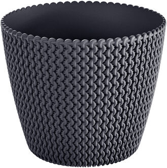 Bloempot - antraciet - buiten - D30 x H25cm - kunststof - Plantenpotten Grijs