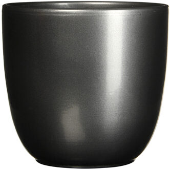 Bloempot - antraciet grijs - keramiek - 28 x 25 cm - Plantenpotten