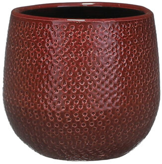 Bloempot - bordeaux - keramiek - 14x12 cm - Plantenpotten Rood