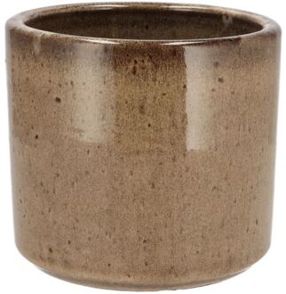 Bloempot Brown Glaze - Taupe - D15 X H17 Cm - Glanzend