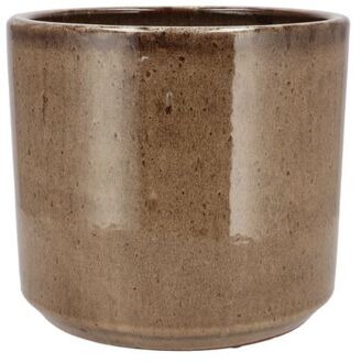 Bloempot Brown Glaze - Taupe - D21 X H24 Cm - Glanzend